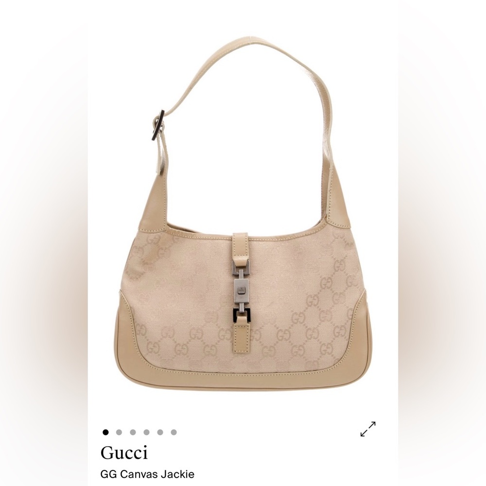 Gucci Tan Monogram Shoulder Bag Gg canvas Jackie